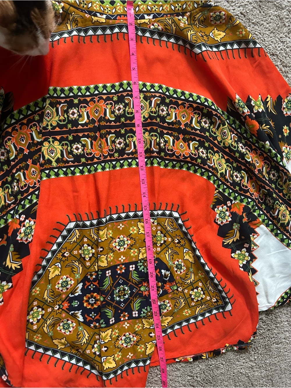 FARM Rio Red Multicolor Asymmetrical Boho Skirt - Picture 4 of 7